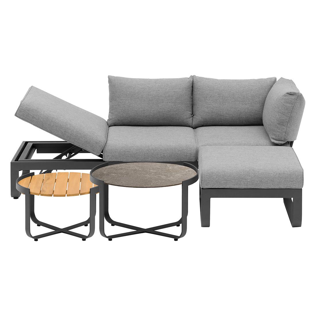 Zebra Fly Loungeset inkl. Loungetisch Aluminium/Teak