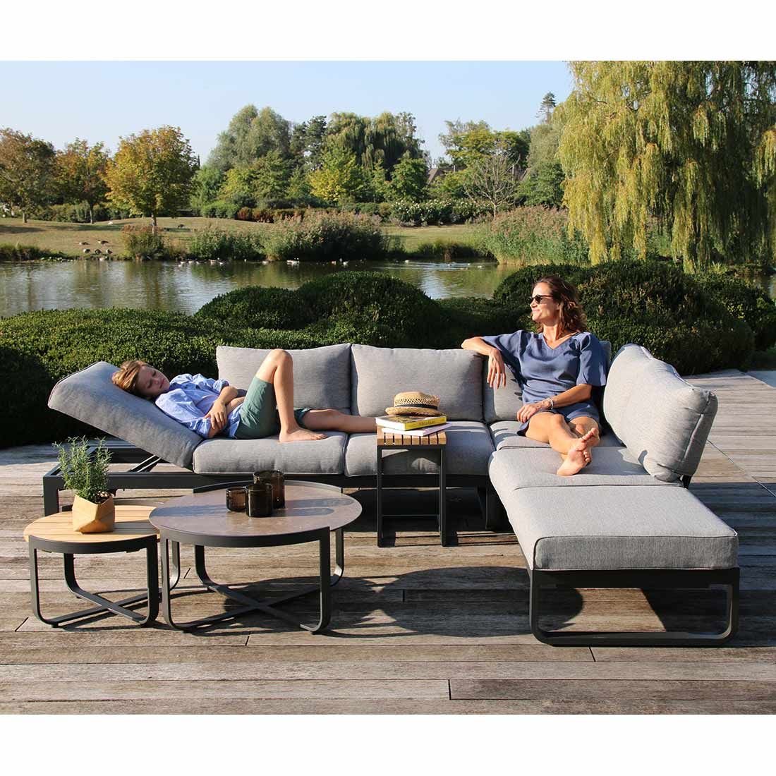Zebra Fly Loungeset inkl. Loungetisch Aluminium/Teak