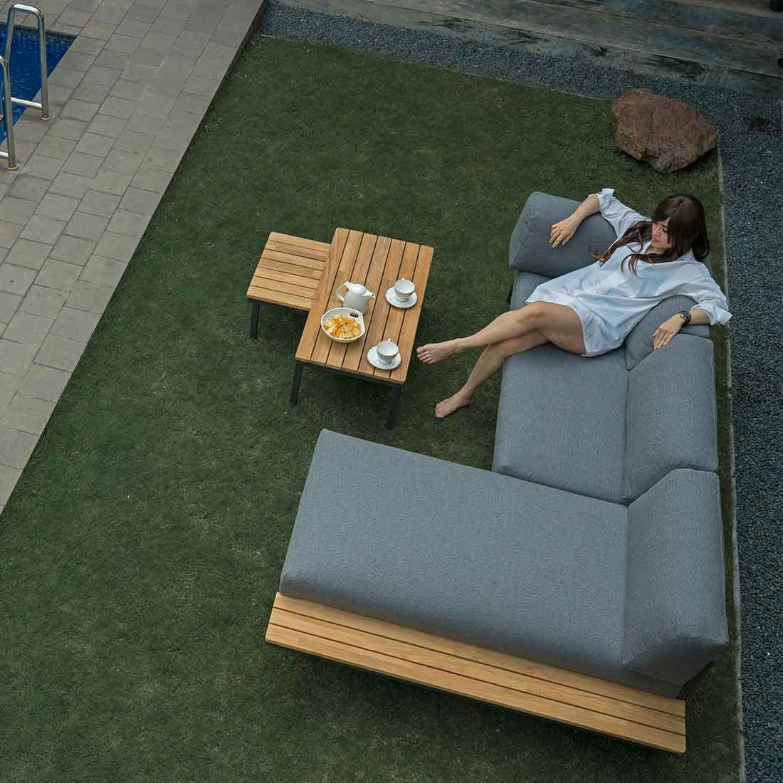 Zebra Hudson Ecklounge 4-tlg. Edelstahl/Tuvatextil