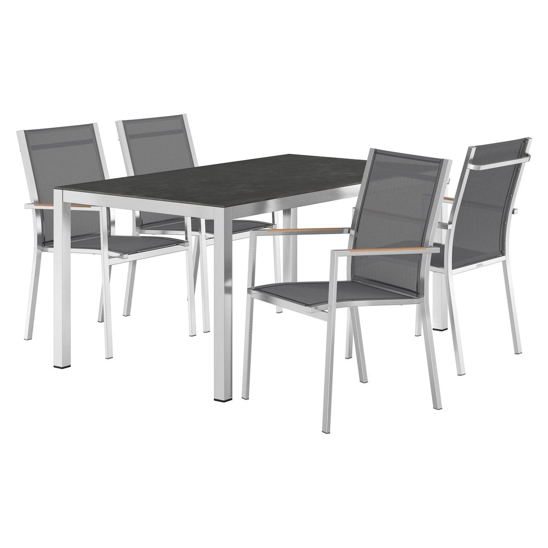 Zebra One Gartenmöbel-Set 5-tlg. Tisch 160x90cm