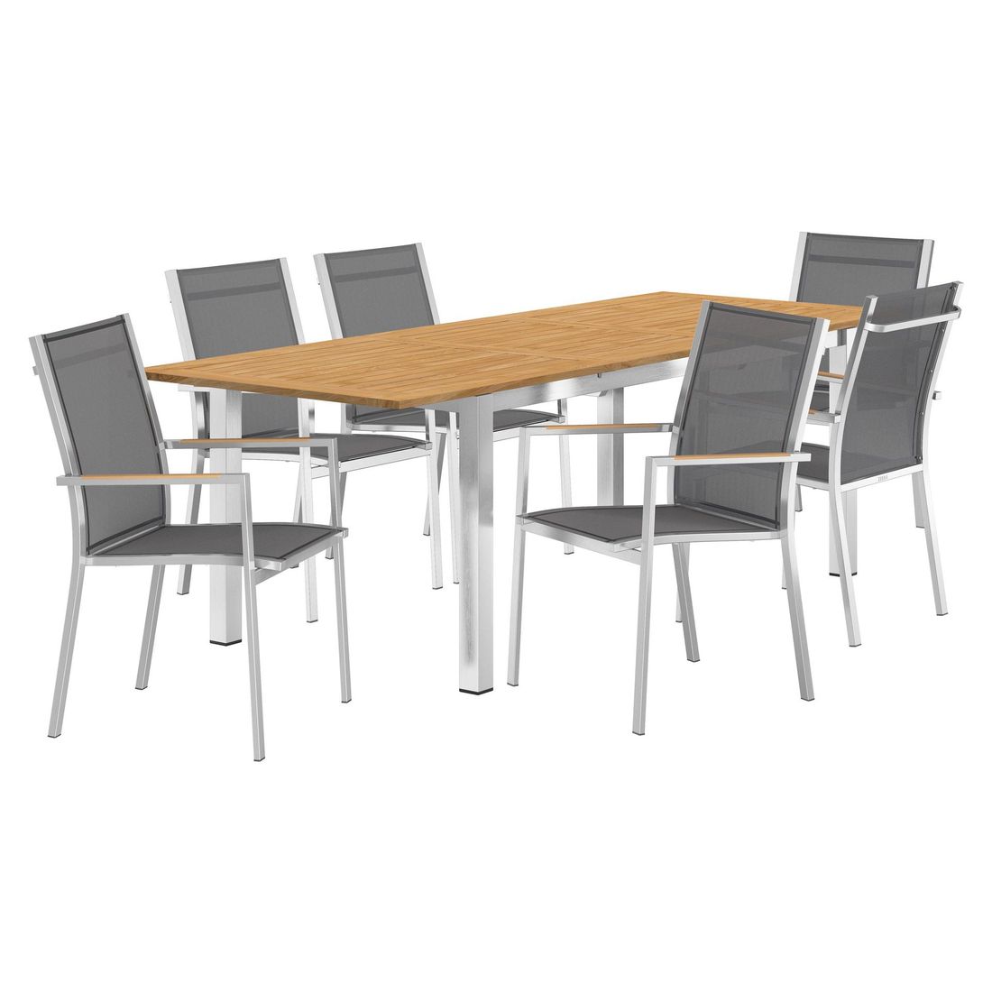 Zebra One Gartenmöbel-Set 7-tlg. Tisch 180/240x90cm