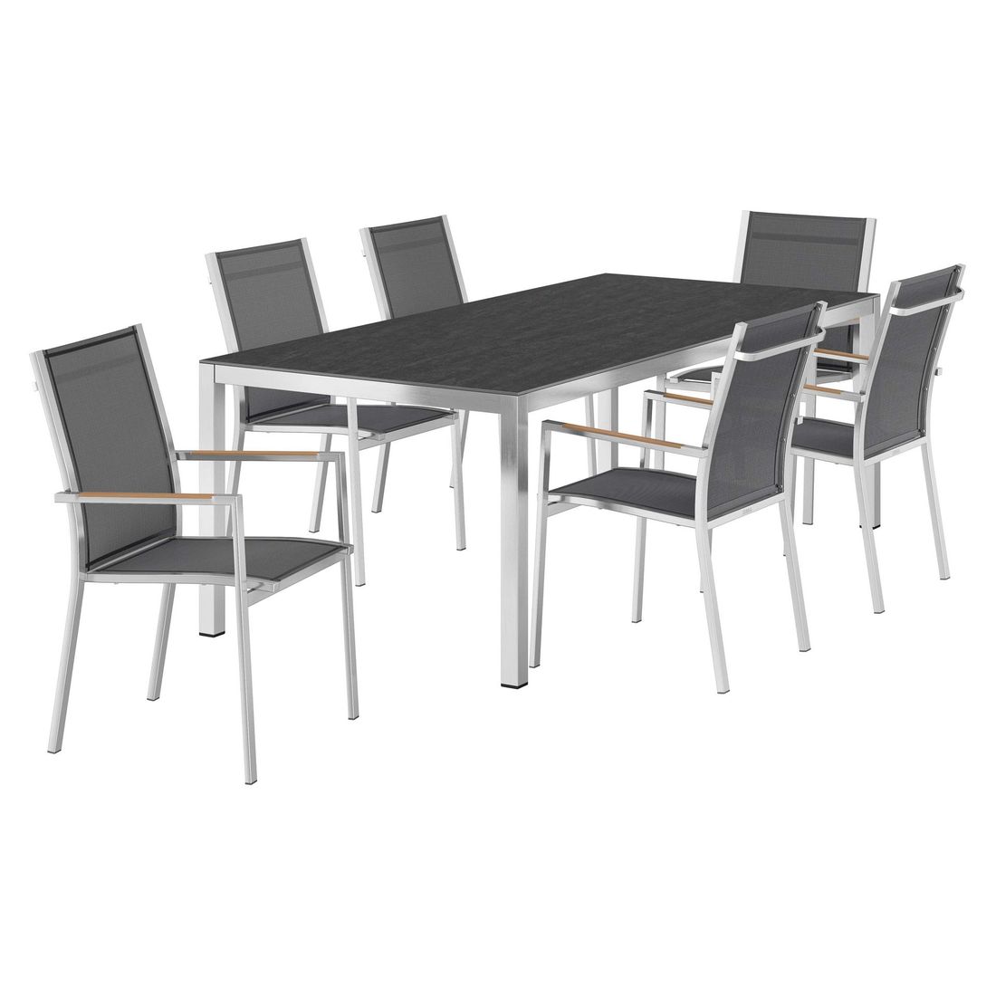 Zebra One Gartenmöbel-Set L (6 Plätze) mit OUTLIV. Tisch 220x100cm