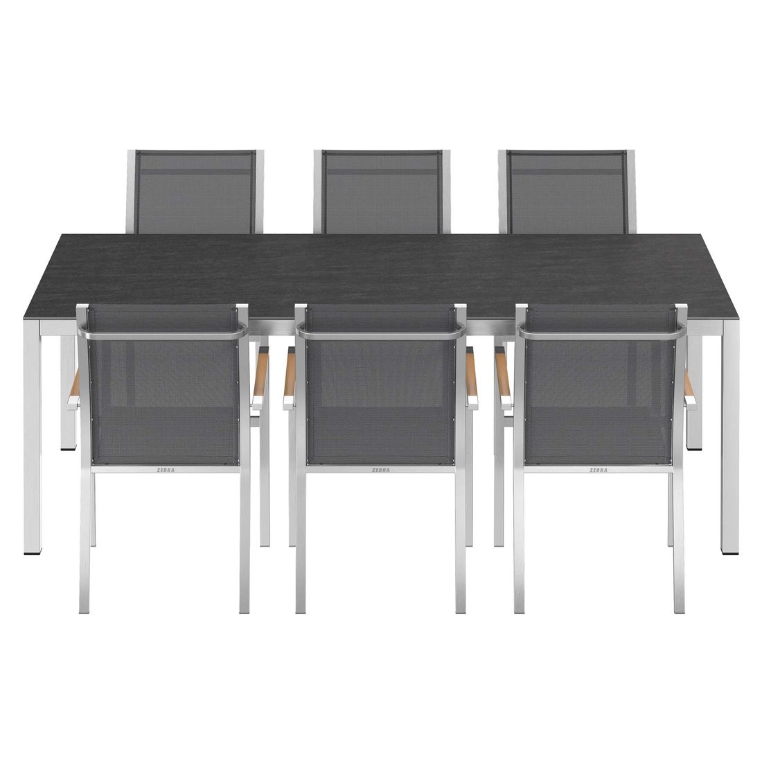 Zebra One Gartenmöbel-Set L (6 Plätze) mit OUTLIV. Tisch 220x100cm