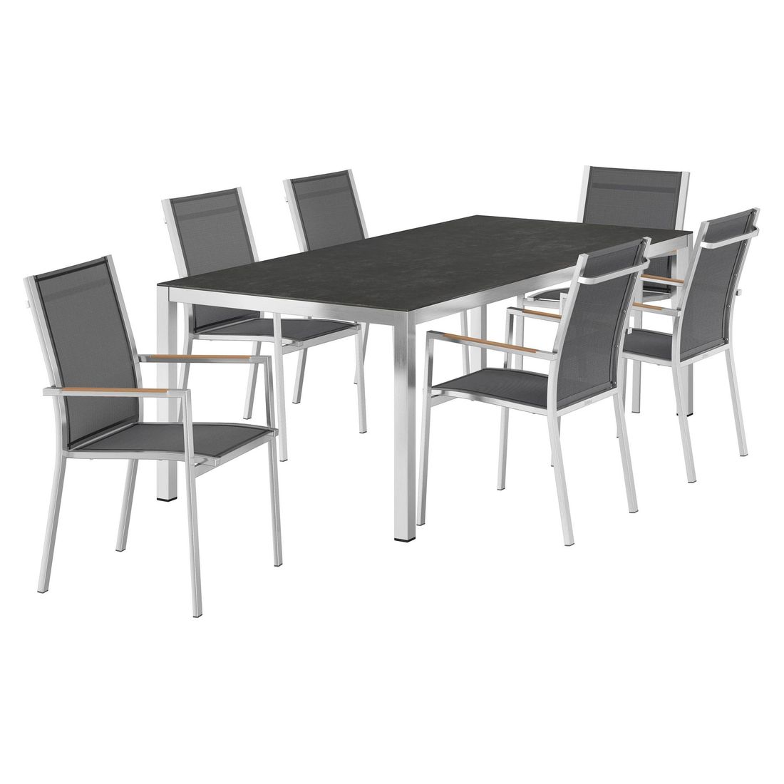 Zebra One Gartenmöbel-Set L (6 Plätze) mit OUTLIV. Tisch 220x100cm