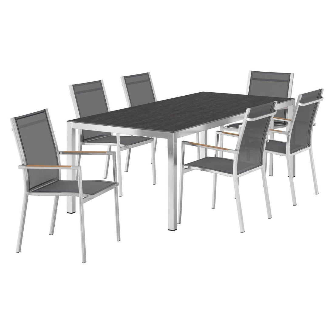 Zebra One Gartenmöbel-Set L (6 Plätze) mit OUTLIV. Tisch 220x100cm