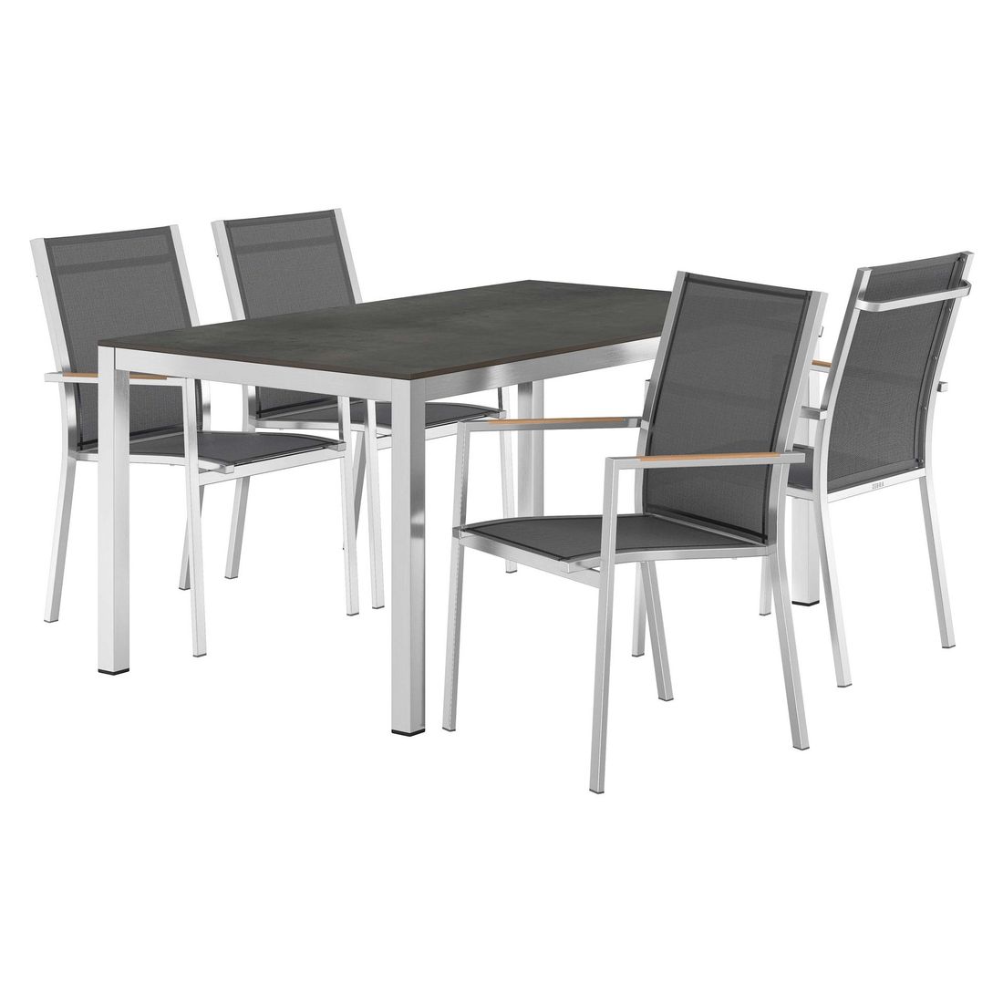 Zebra One Gartenmöbel-Set M (4 Plätze) mit OUTLIV. Tisch 160x90cm