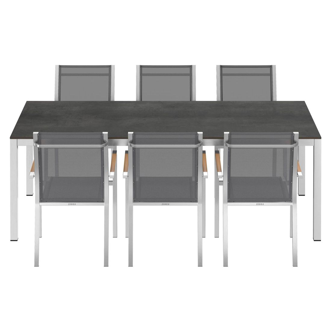 Zebra One Gartenmöbel-Set L (6 Plätze) mit OUTLIV. Tisch 220x100cm