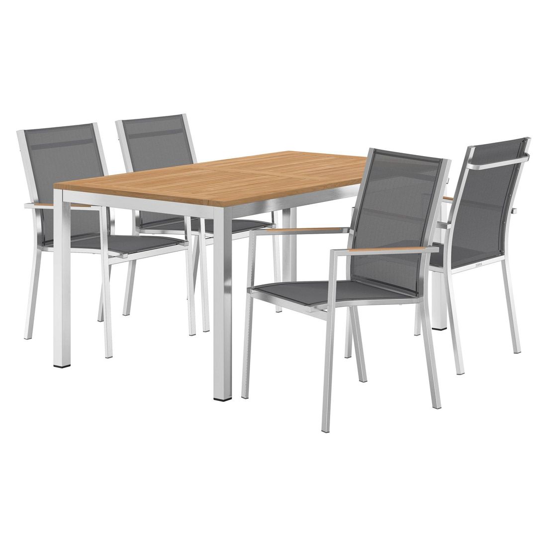 Zebra One Sitzgruppe Stapel 5-teilig Tisch 160cm