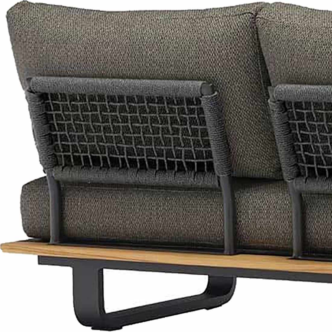 Zebra Park Loungesessel Aluminium/Teak/Rope inkl. Kissen