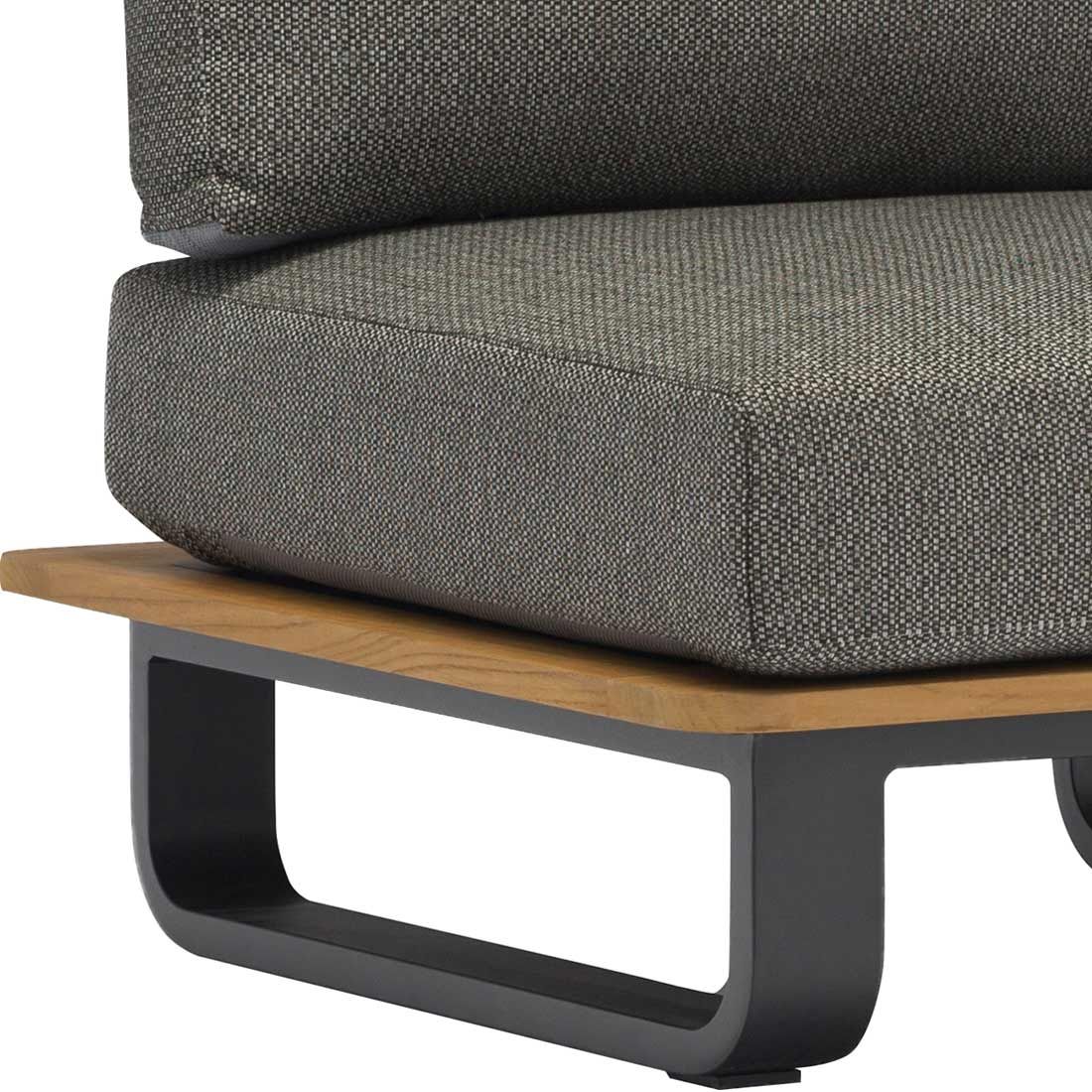 Zebra Park Loungesessel Aluminium/Teak/Rope inkl. Kissen