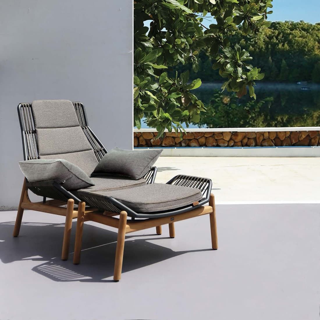 Zebra Pollux Loungesessel Aluminium/Teak
