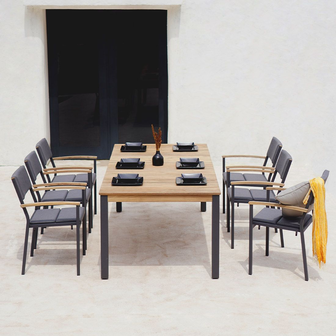 Zebra Quadux Gartenmöbel-Set 7-tlg. Tisch 220x100cm