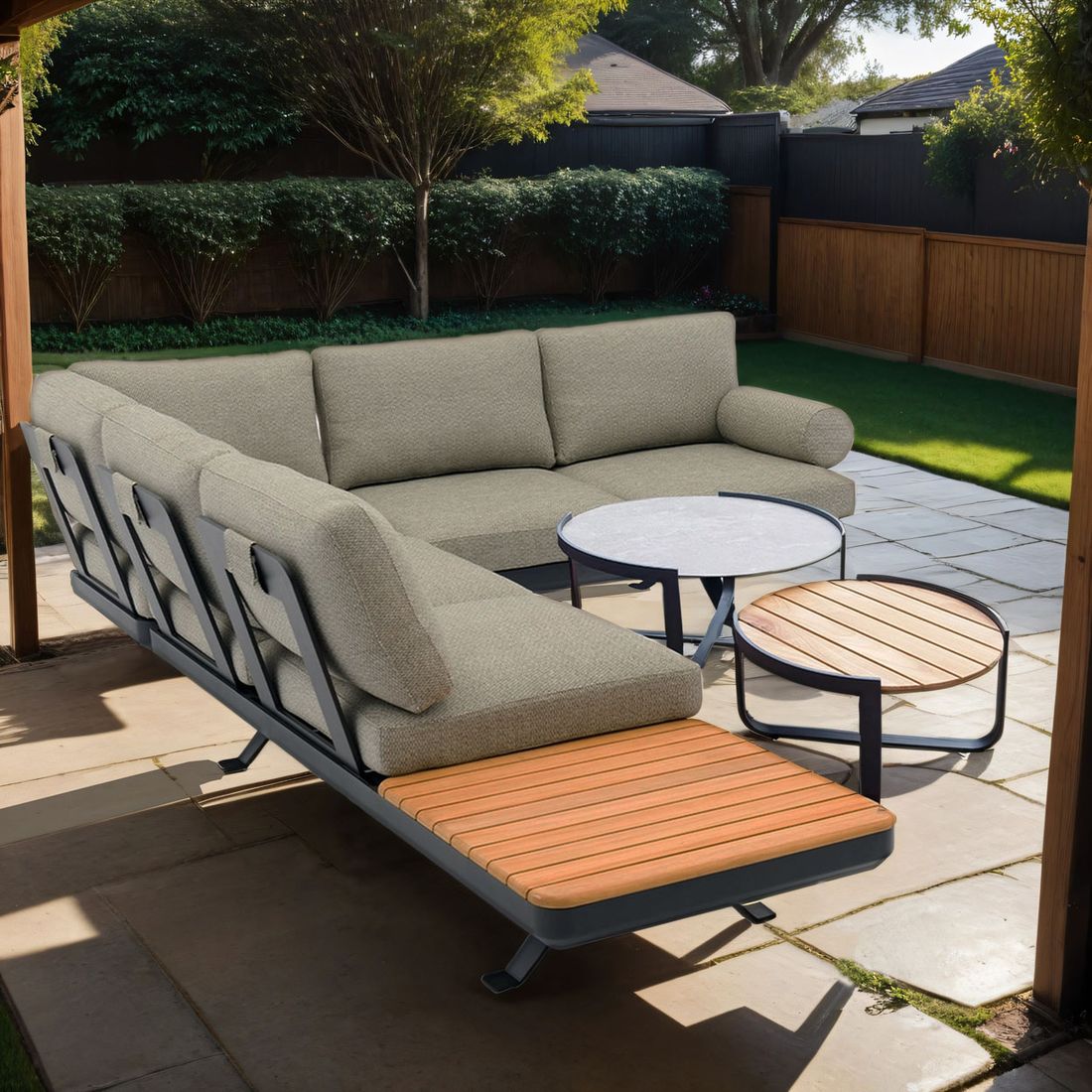 Zebra Sky Ecklounge verstellbar 2-tlg. Aluminium/ Sunproof