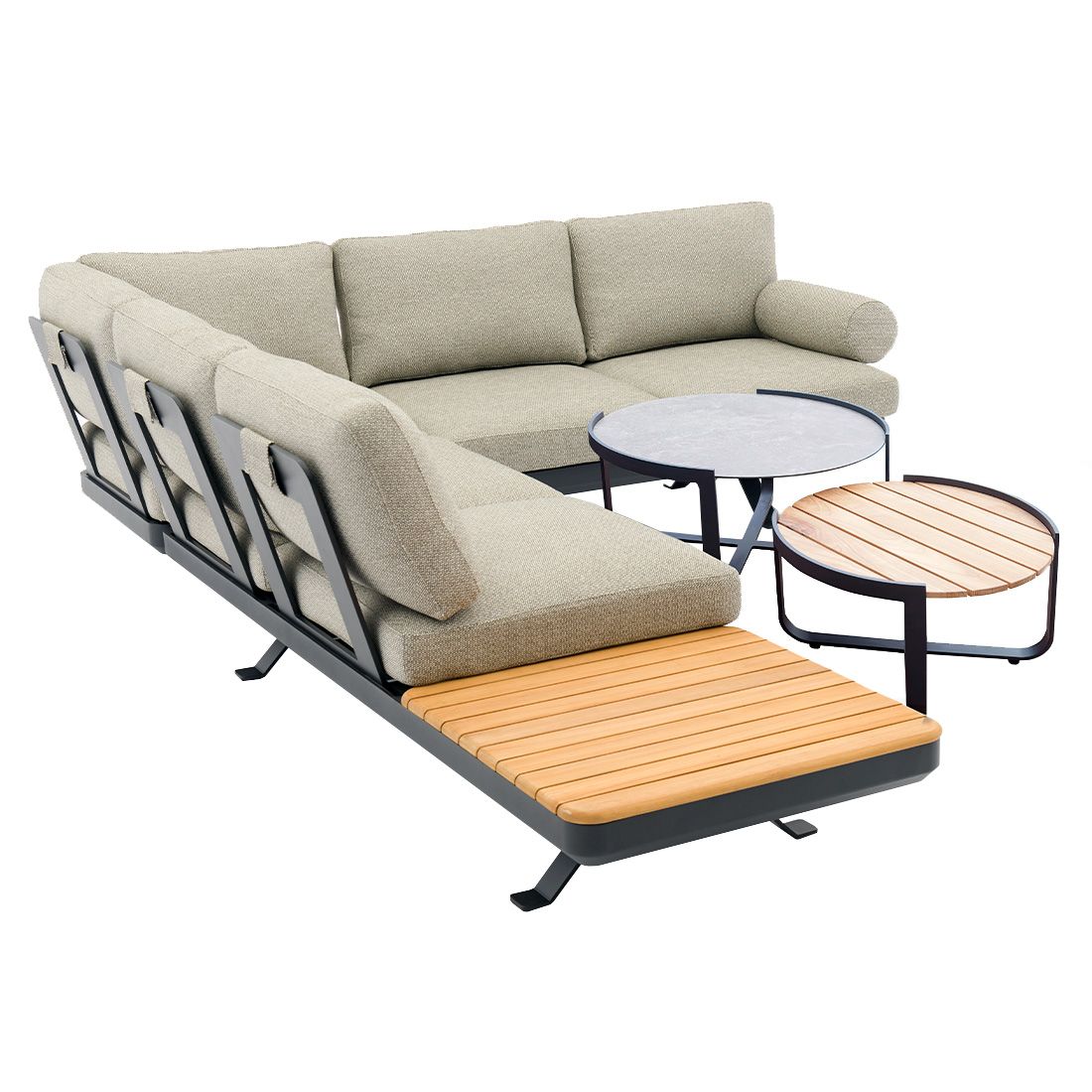 Zebra Sky Ecklounge verstellbar 2-tlg. Aluminium/ Sunproof