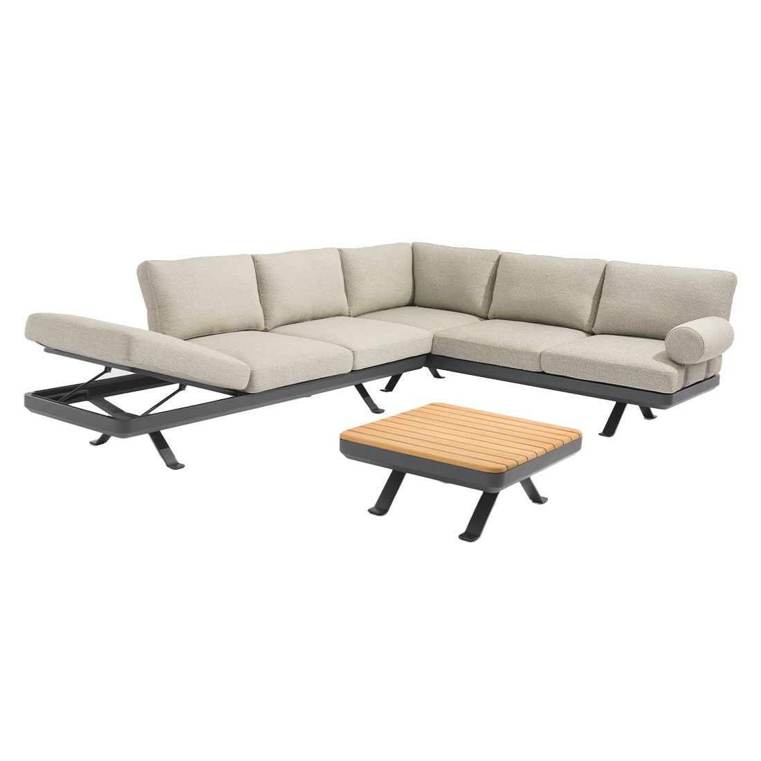 Zebra Sky Ecklounge 2-tlg. Aluminium/Sunproof