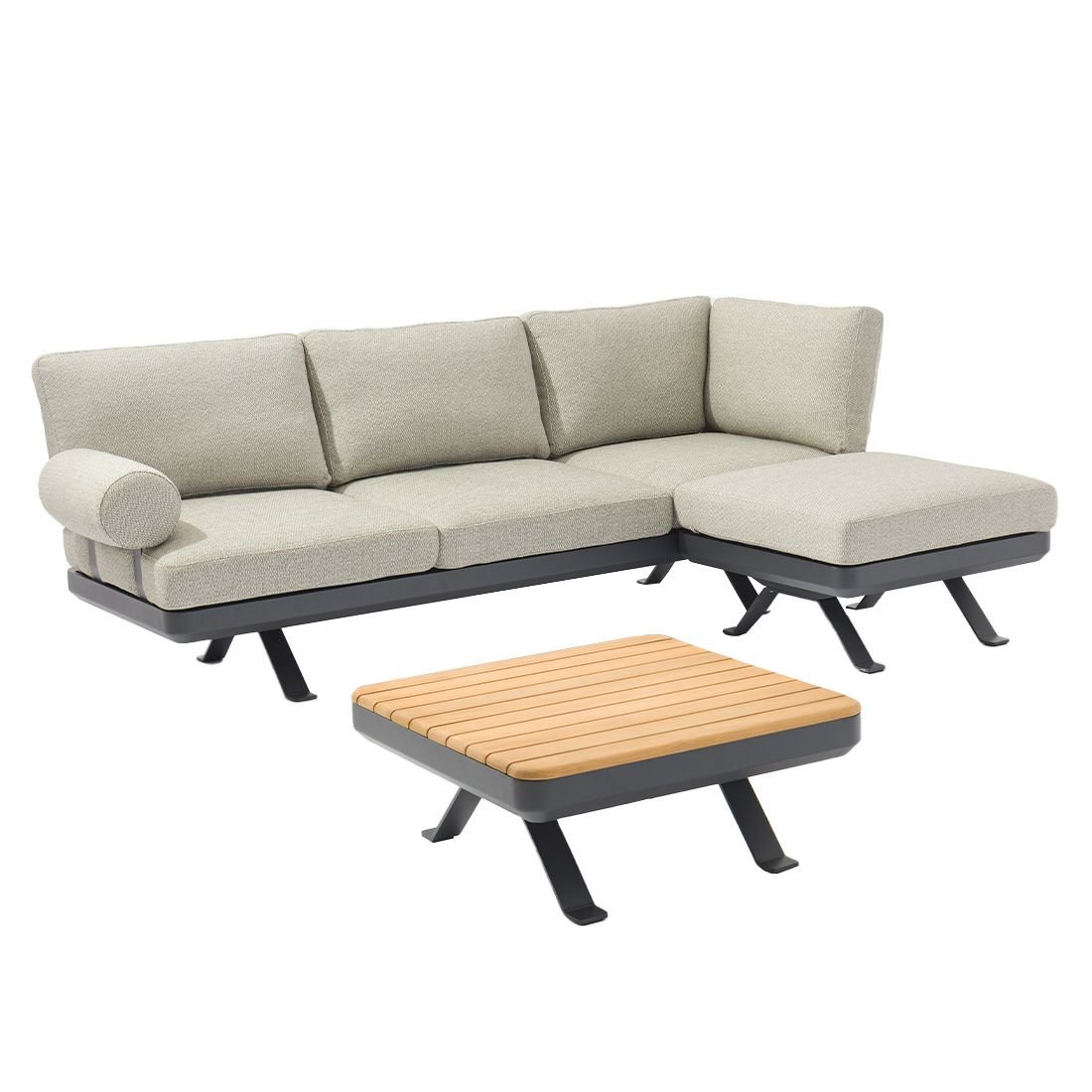 Zebra Sky Loungeset inkl. Loungetisch Aluminium/Sunproof Graphit