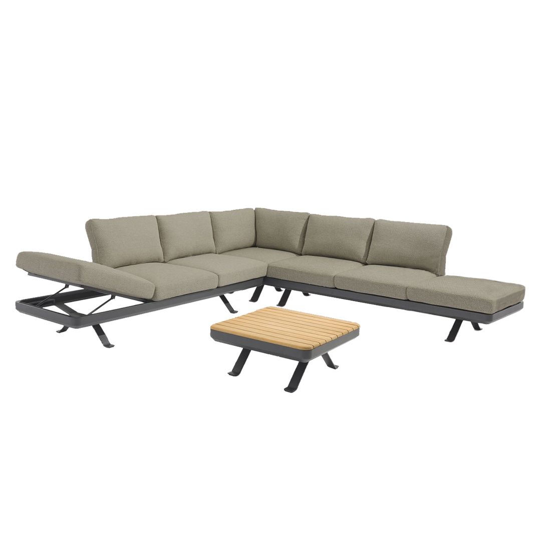 Zebra Sky Ecklounge 3-tlg. Aluminium/Sunproof