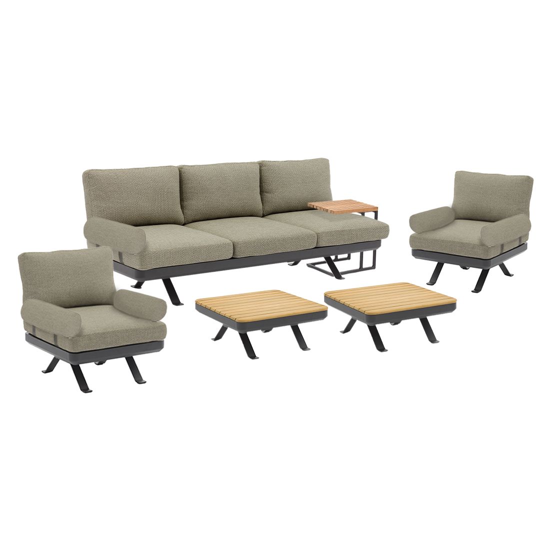 Zebra Sky Loungeset 4-tlg. Aluminium/Sunproof