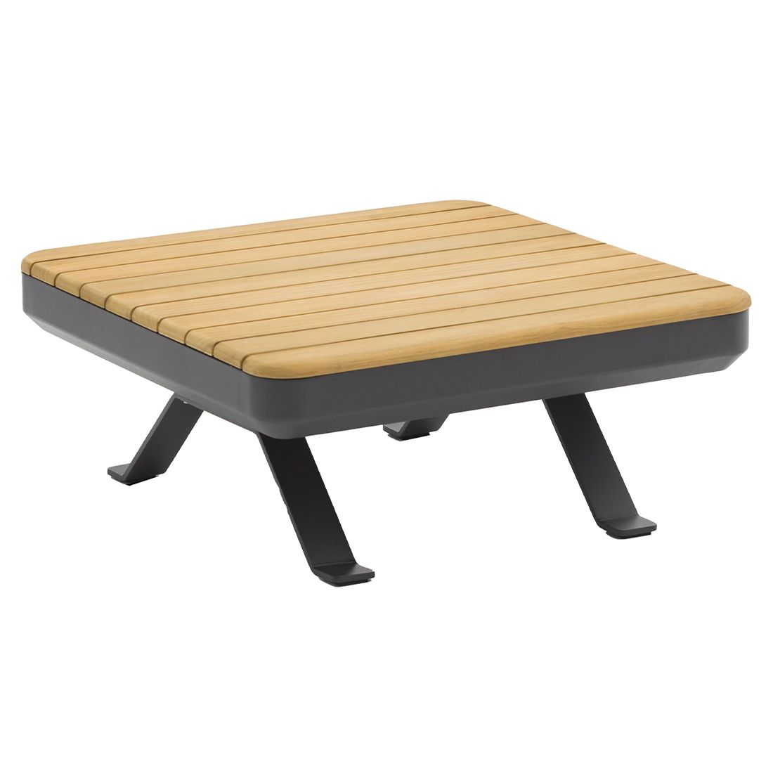 Zebra Sky Loungetisch 70x70cm Aluminium/Teak