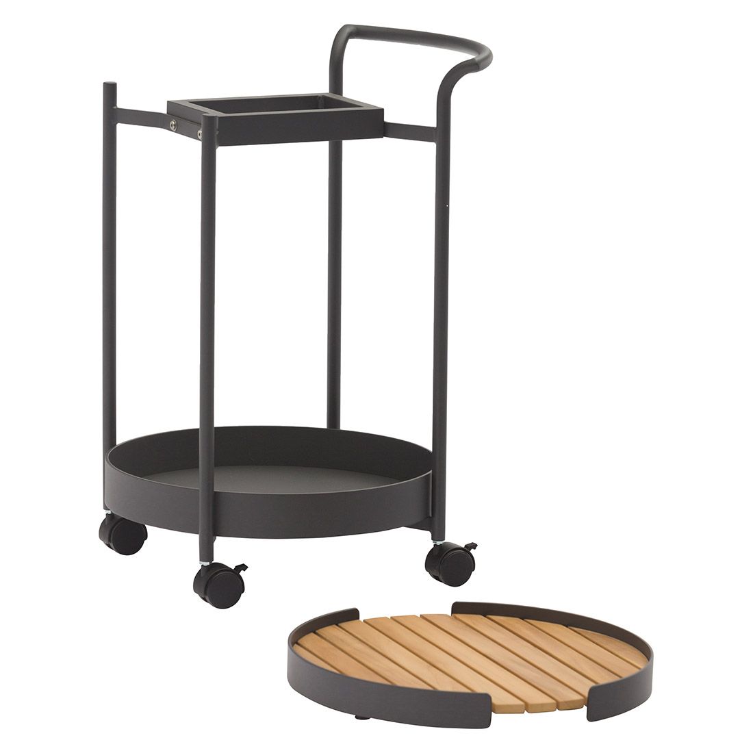 Zebra Trolley Beistelltisch 45x51,3cm Aluminium/Teak