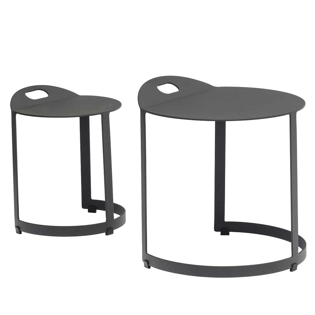 Zebra Zwo Beistelltisch-Set 2-tlg. Ø45x46/Ø32x39cm Aluminium
