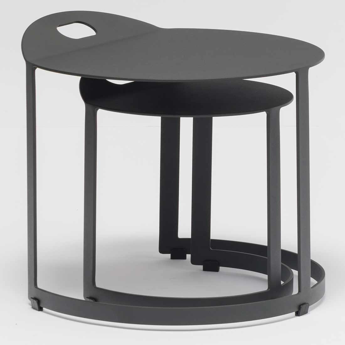 Zebra Zwo Beistelltisch-Set 2-tlg. Ø45x46/Ø32x39cm Aluminium