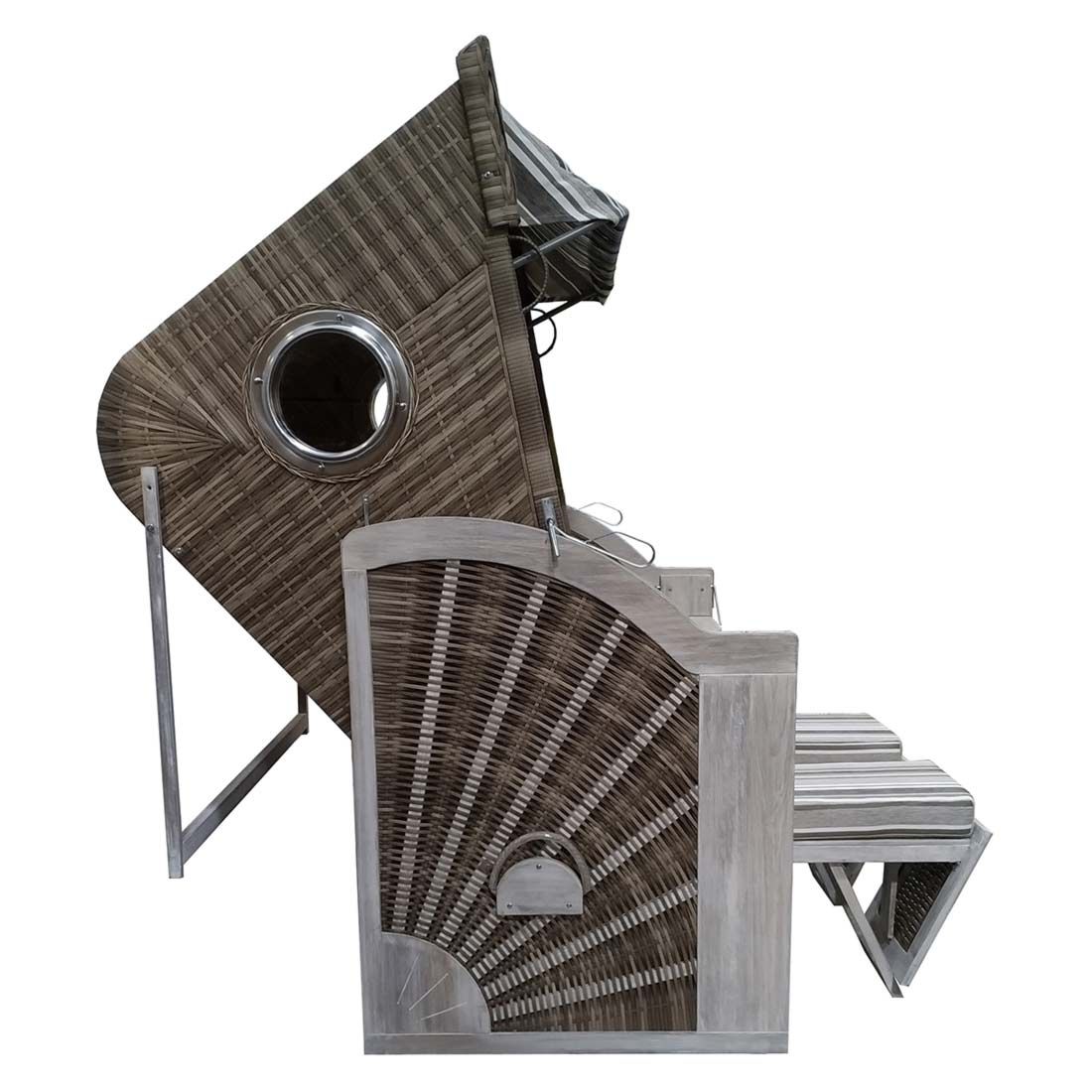 deVries Pure Cliff XL SUN Strandkorb Geflecht/Pinienholz 455