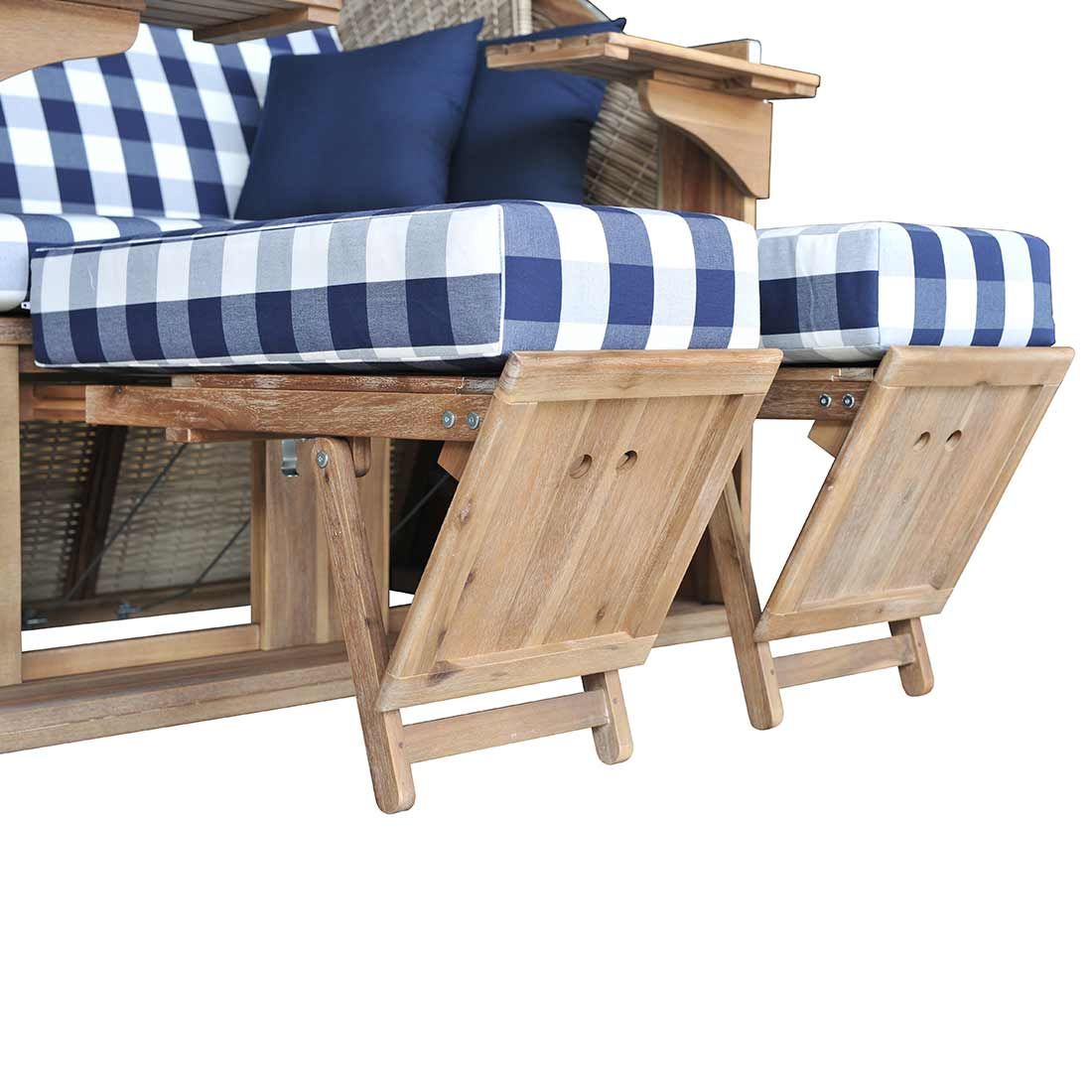 deVries Pure Greenline 135XL Strandkorb  Geflecht/Akazie Des.743