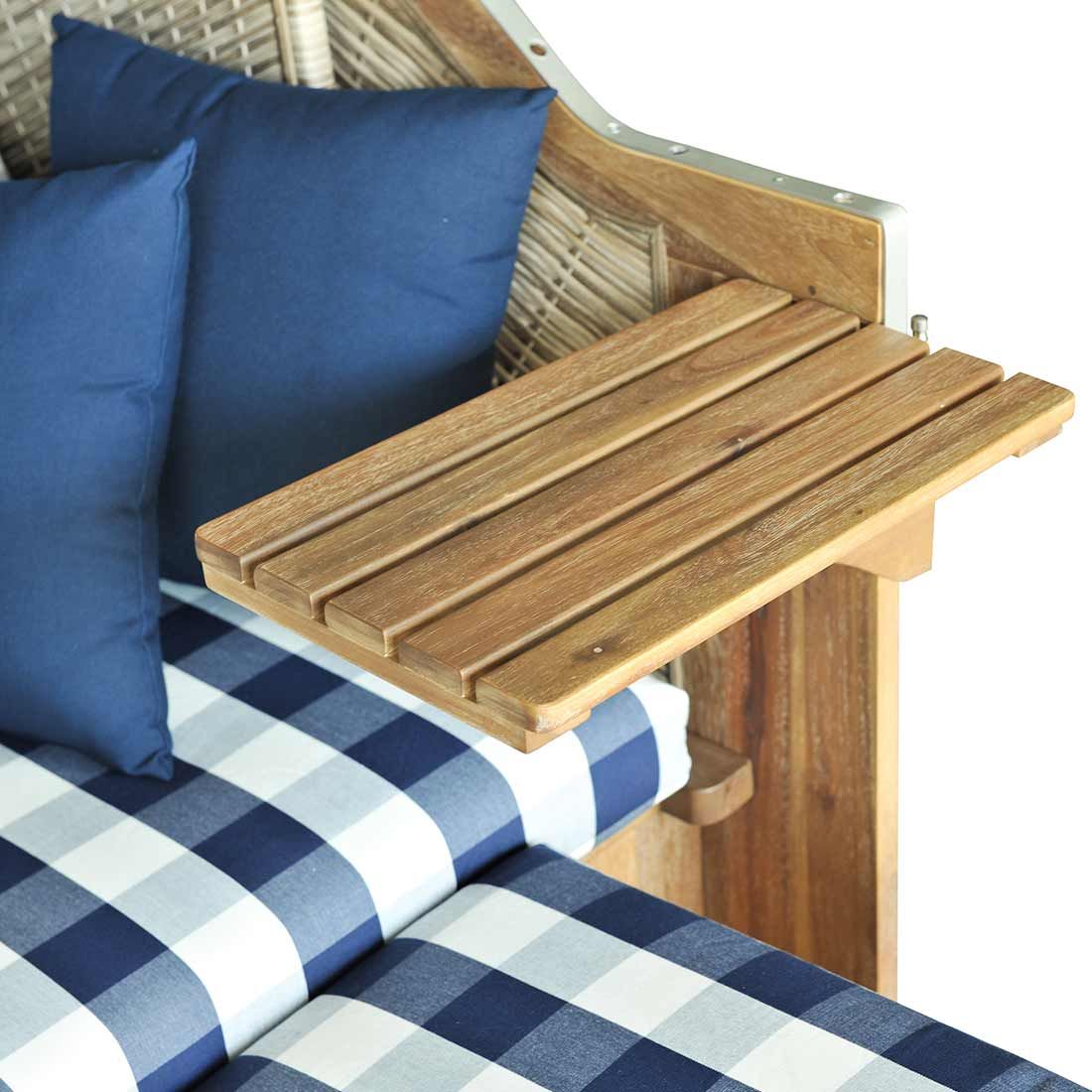 deVries Pure Greenline 135XL Strandkorb  Geflecht/Akazie Des.743