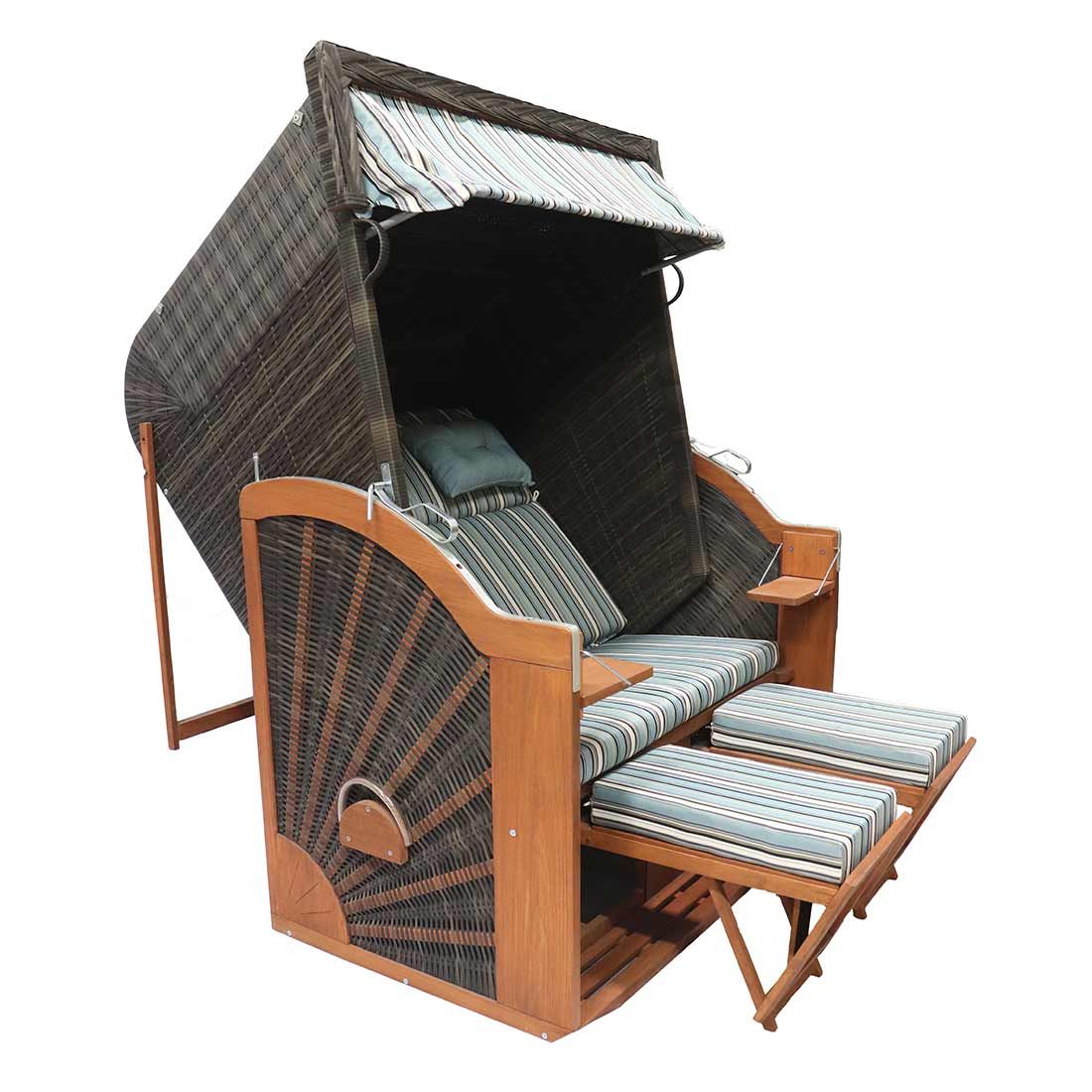 deVries Pure® Classic XL Strandkorb Pinie/Geflecht Des.444