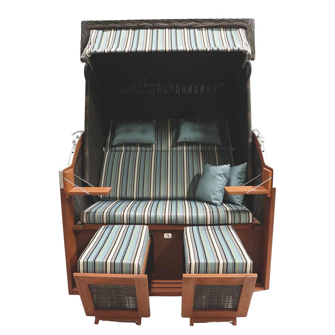 deVries Pure® Classic XL Strandkorb Pinie/Geflecht Des.444