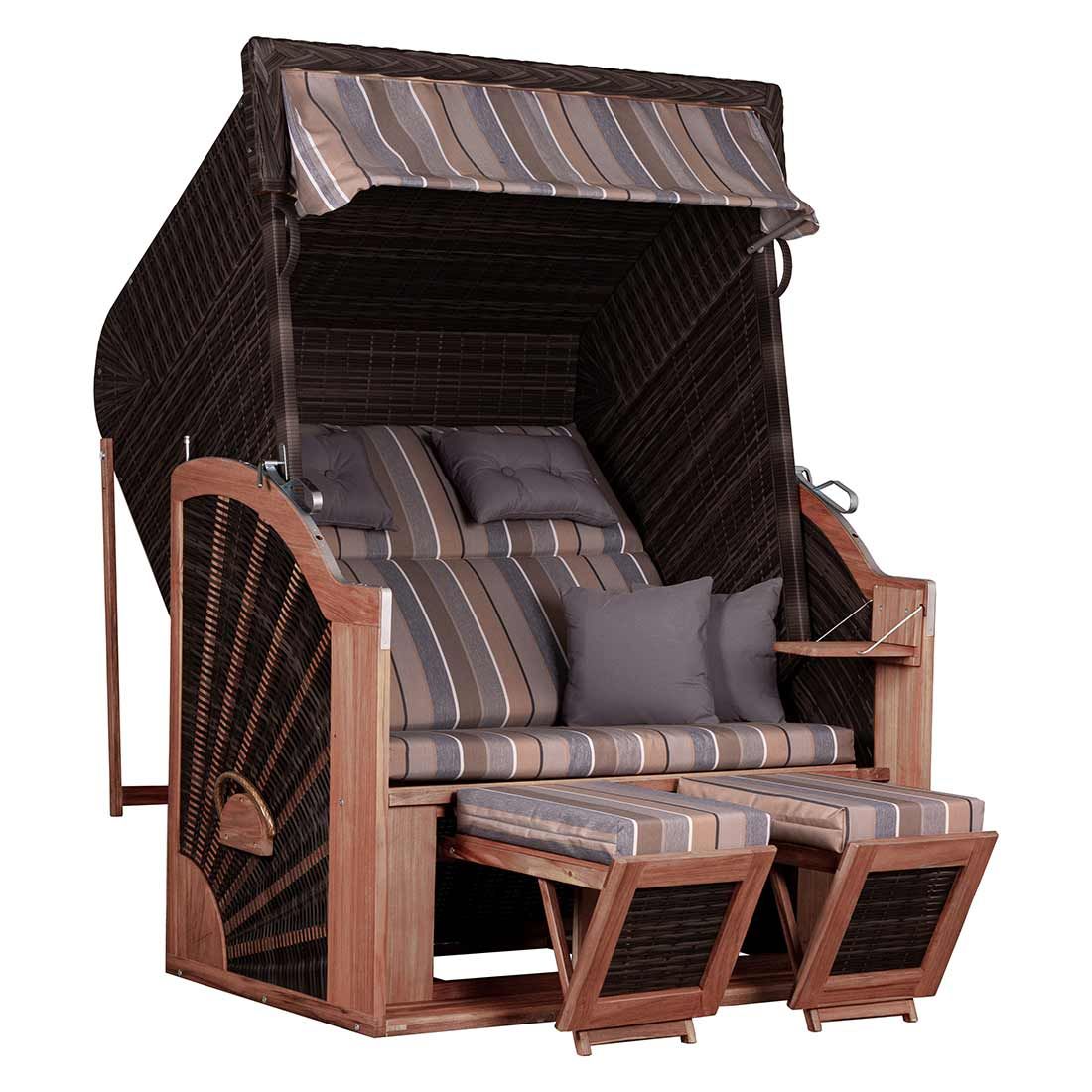 deVries Pure® Classic XL Strandkorb Teak/Geflecht Des.403