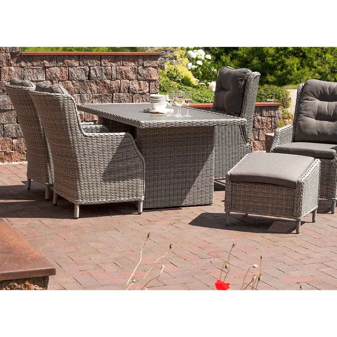 deVries Salou Gartentisch 165x90cm Aluminium/Spraystone
