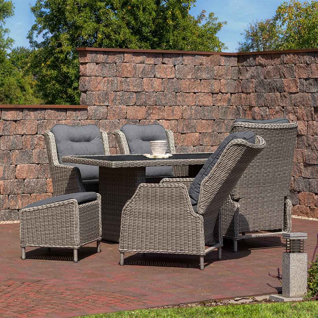 deVries Salou Gartentisch 165x90cm Aluminium/Spraystone