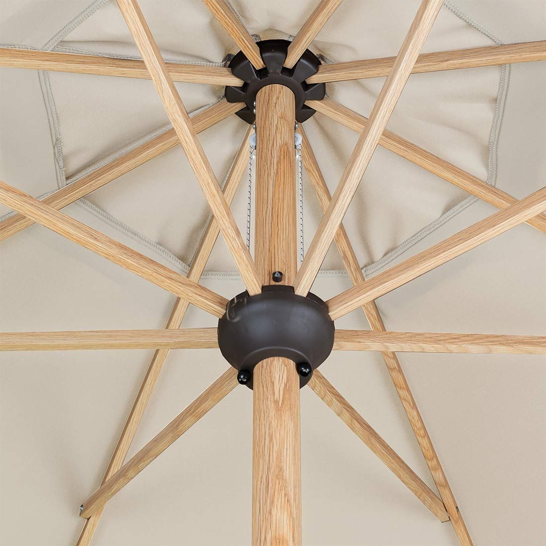 Doppler Alu-Wood Ultra Marktschirm Ø350cm Aluminium/Holzoptik