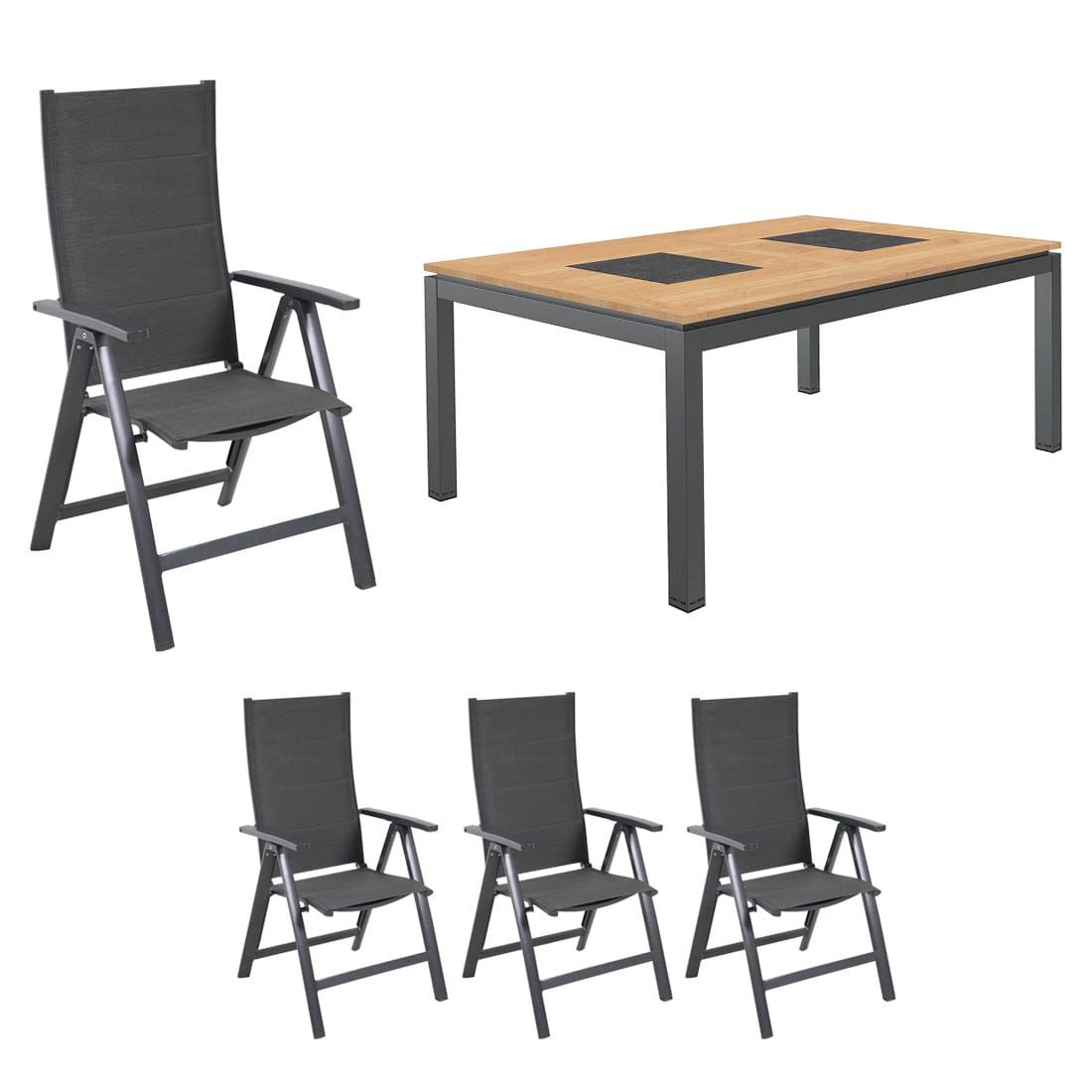OUTLIV. Falun Gartenmöbelset 5-tlg. mit Ausziehtisch180/240x100cm