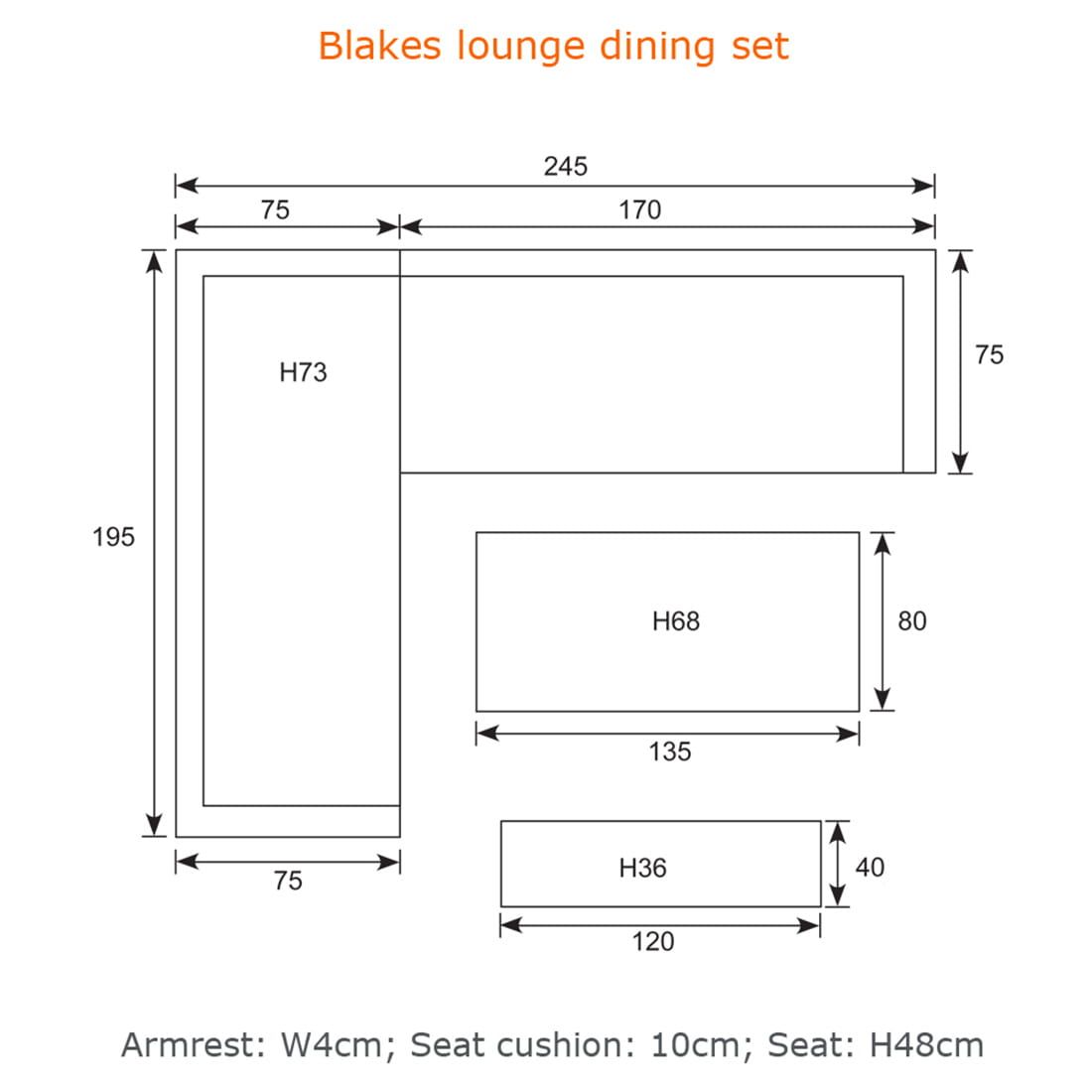 Garden Impressions Blakes Dininglounge 4-tlg. Aluminium/Polyester