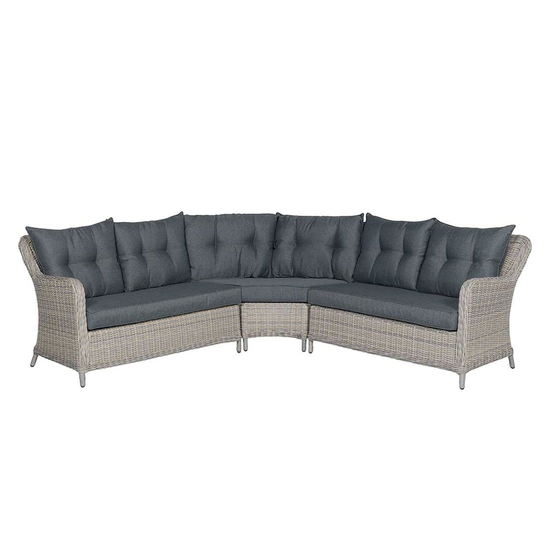 Garden Impressions Milwaukee Ecklounge 3-teilig Geflecht inklusive Kissen