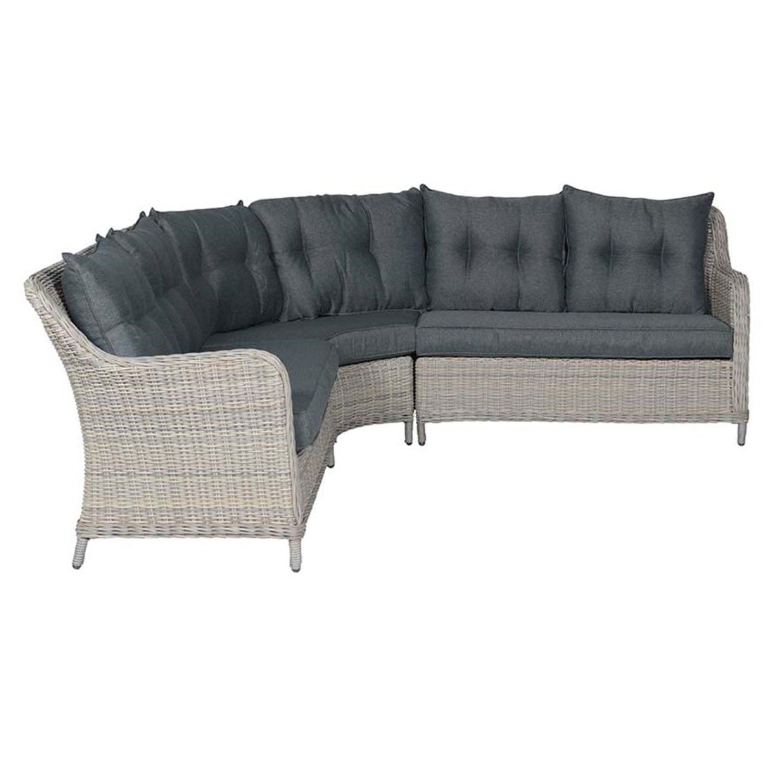Garden Impressions Milwaukee Ecklounge 3-teilig Geflecht inklusive Kissen
