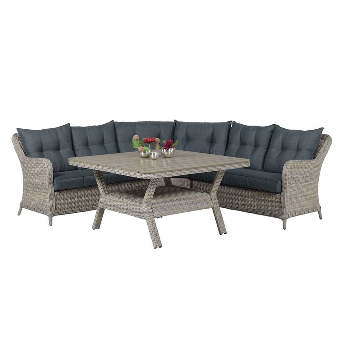 Garden Impressions Milwaukee Dininglounge 4-teilig Geflecht