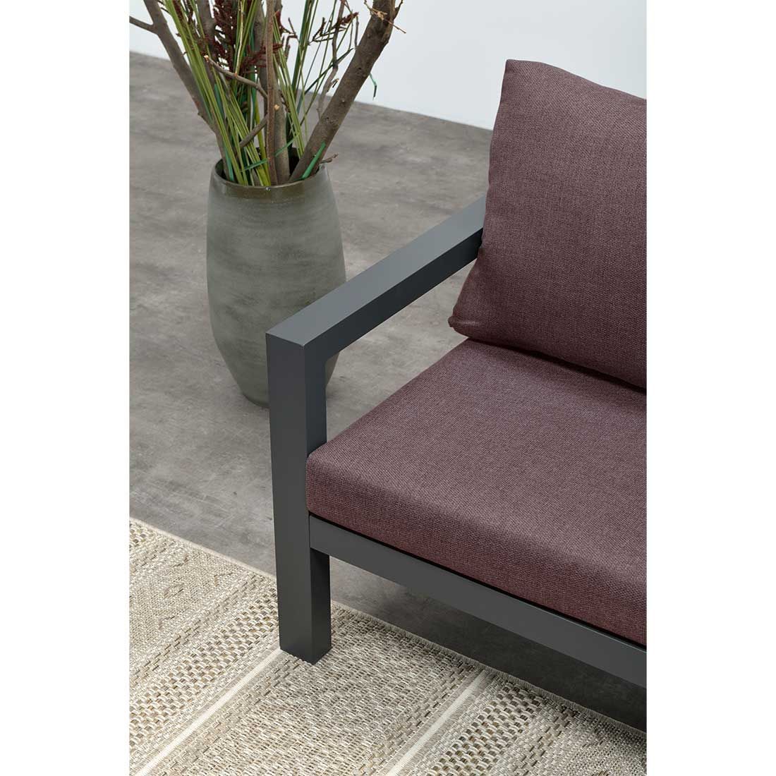 Garden Impressions Zion Lounge-Gruppe 4-tlg. Aluminium/Polster + Tisch 120x60 cm