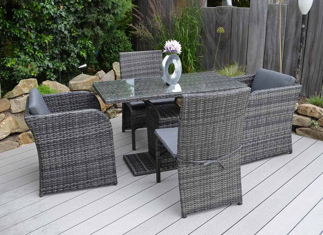 Hartman Breakfast Gartenmöbel-Set 5-tlg. Tisch 121x61cm