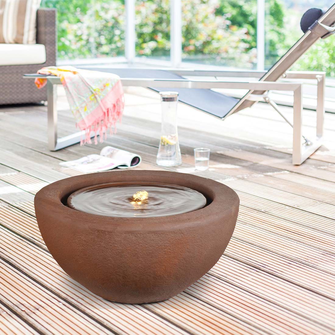 Heissner Half Ball LED Gartenbrunnen Polystone