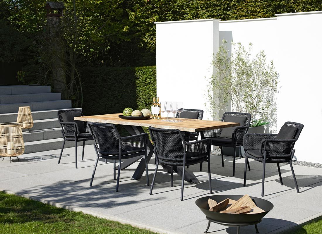 Interliving 7002 Gartentisch 220x95 cm Aluminium/Teak