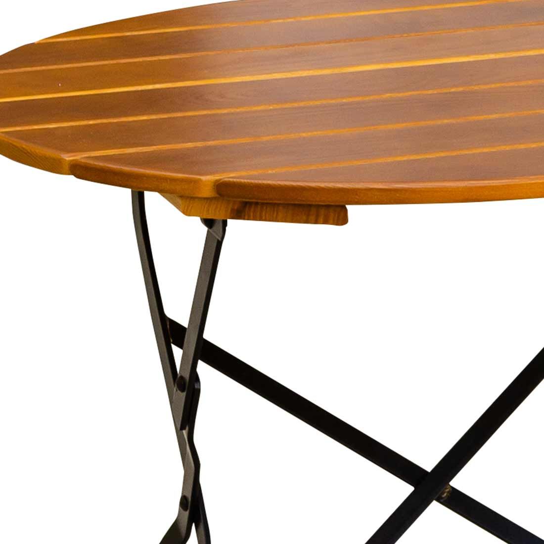 Karasek Bregenz Biergarten-Klapptisch Ø80cm Stahl/Esche