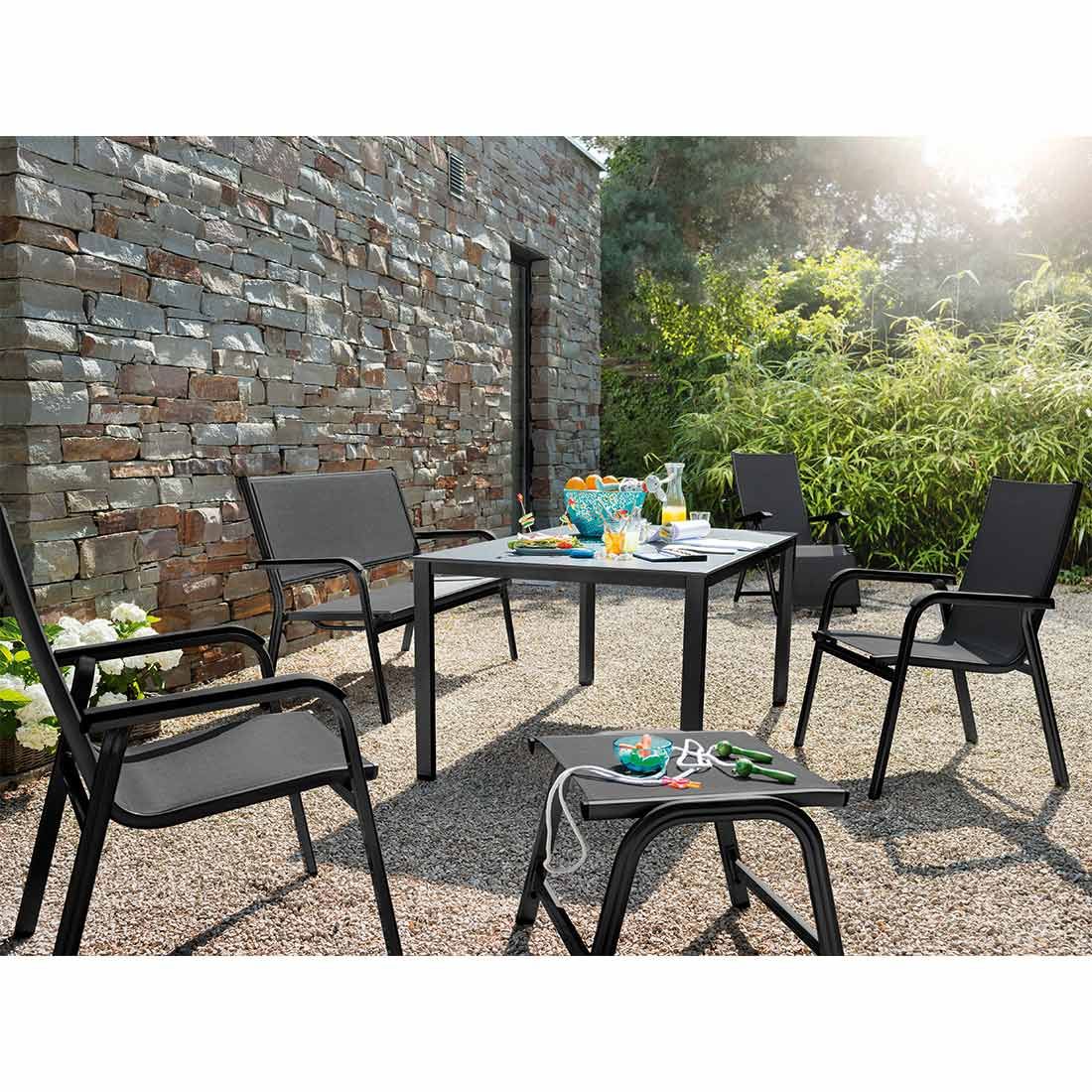 Kettler Basic Plus Gartenbank Aluminium/Textilene