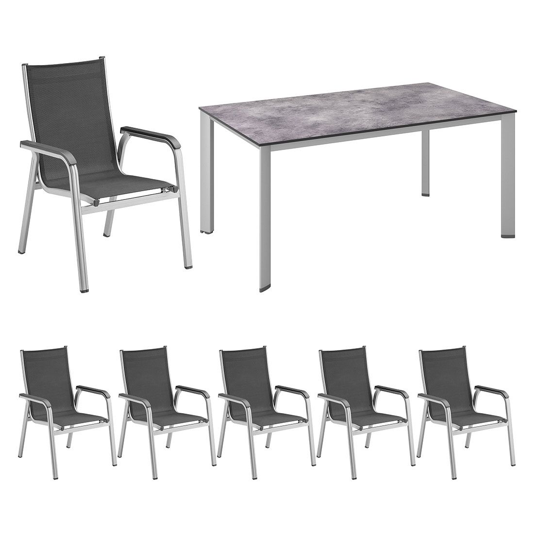 Kettler Basic Plus Gartenmöbelset 7-tlg.+Tisch 160x95cm