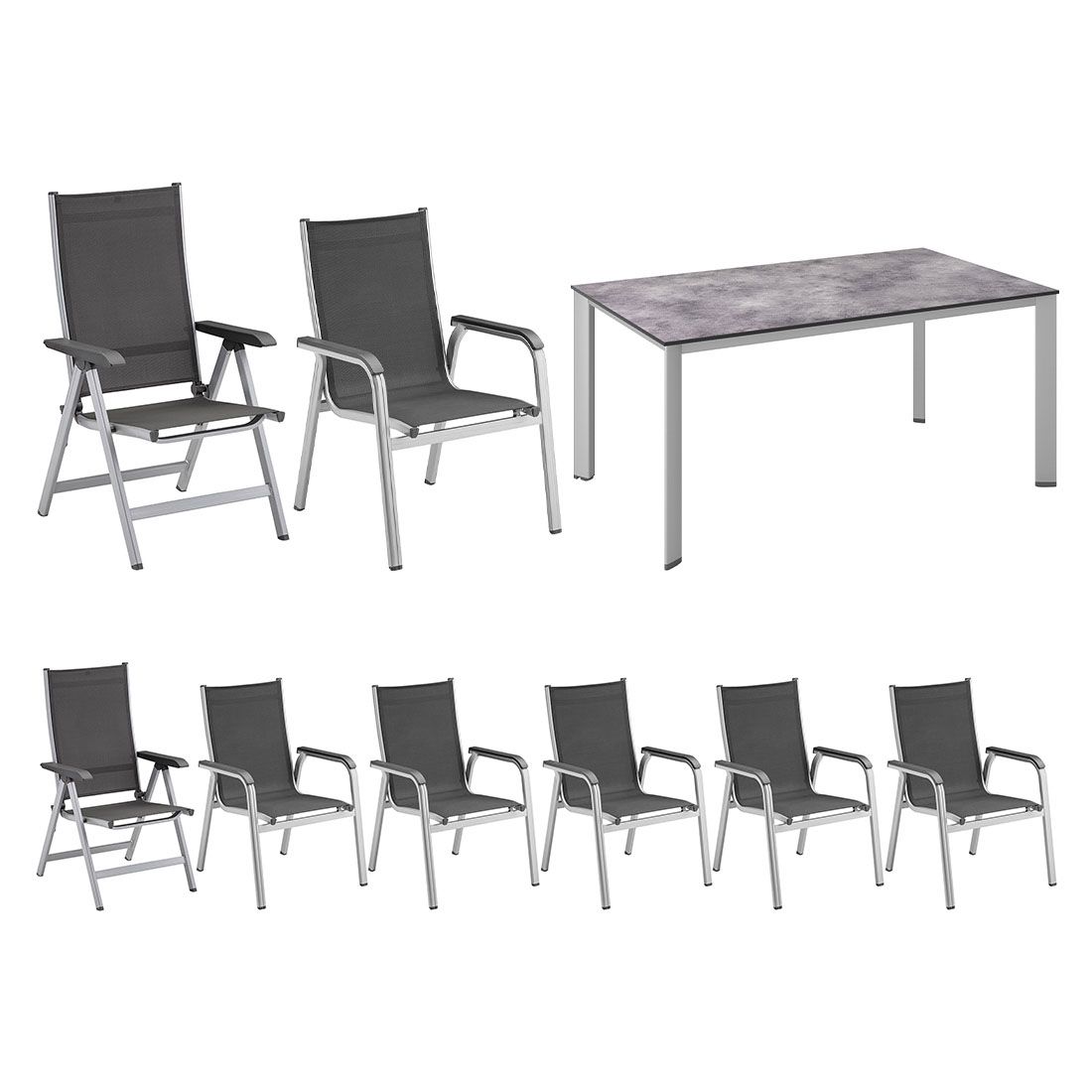 Kettler Basic Plus Gartenmöbelset 9-tlg.+Tisch 180x95cm