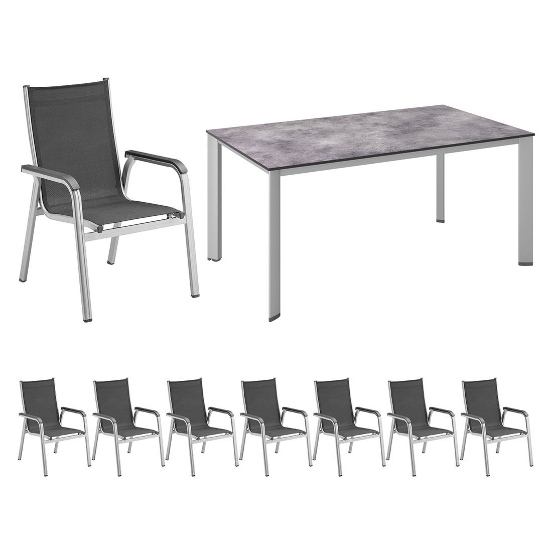 Kettler Basic Plus Gartenmöbelset 9-tlg. + Tisch 180x95cm