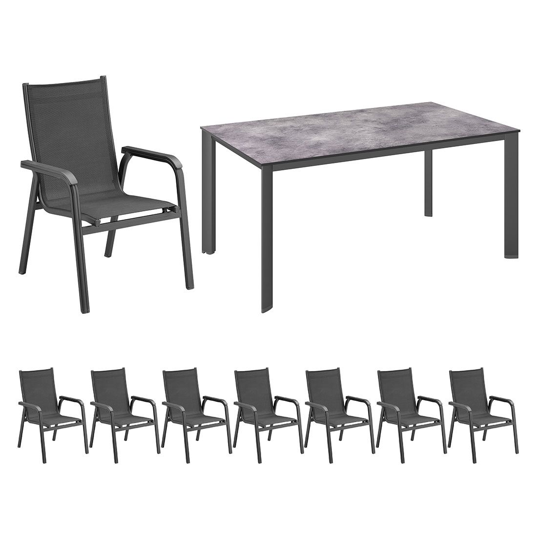 Kettler Basic Plus Gartenmöbelset 9-tlg. + Tisch 180x95cm